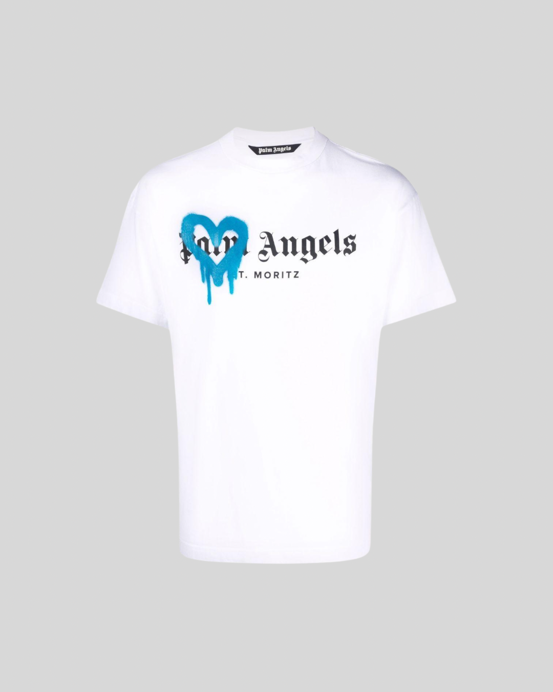Palm Angels T-Shirt Heart Sprayed St. Moritz