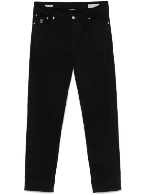 Calça jeans com logo bordado