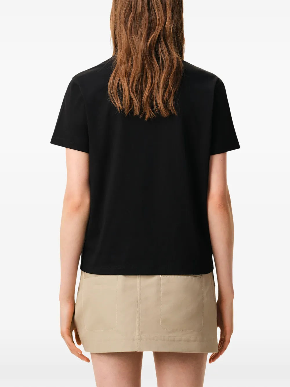 Camiseta preta em jersey de algodão com Ami de Coeur