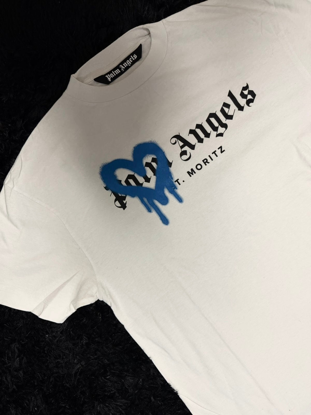 Palm Angels T-Shirt Heart Sprayed St. Moritz