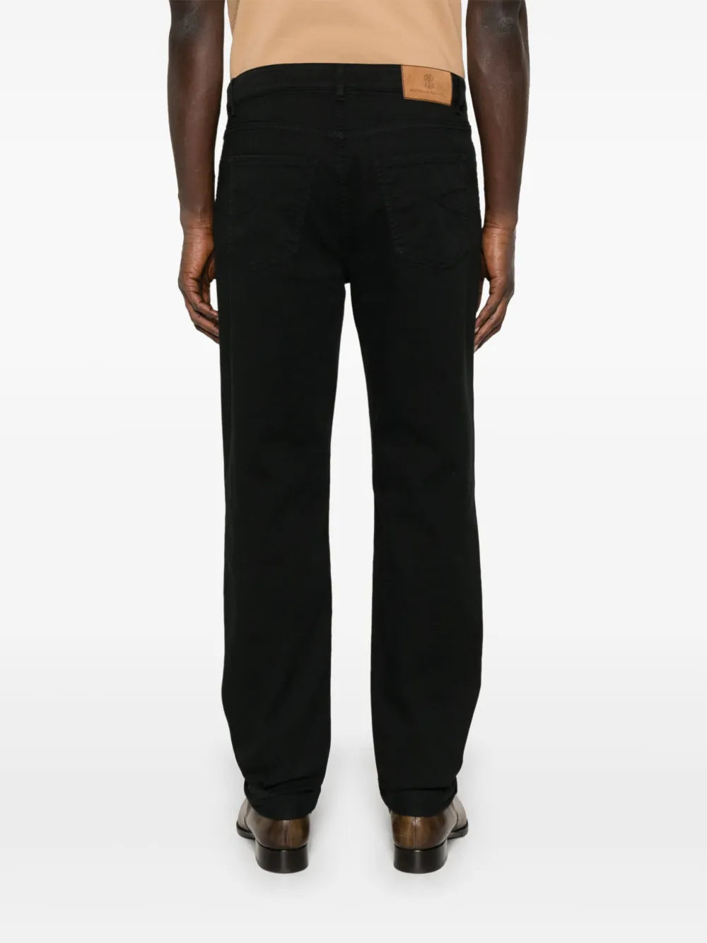 Calça jeans com logo bordado